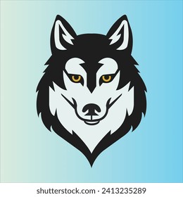 Vektorwolf-Logo, Säugetiere, Fleischfresser. Mehrere Hunde haben auch eine ähnliche körperliche Form wie Wölfe, wie z. B. der Siberische Husky,