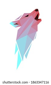 Vector wolf in low poly style