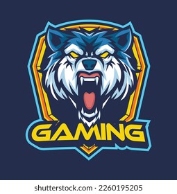 Vector wolf mascot logo template for esport and sport logo team
