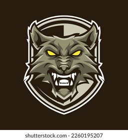 Vector wolf mascot logo template for esport and sport logo team