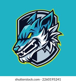 Plantilla de logotipo de mascota de lobo vector para equipo de logotipo deportivo y deportivo