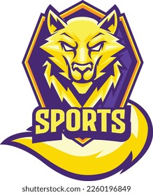 Vector wolf mascot logo template for sport logo team