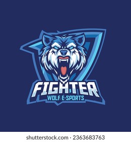 Vector wolf mascot logo template for sport logo team