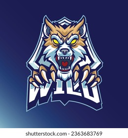 Vector wolf mascot logo template for sport logo team