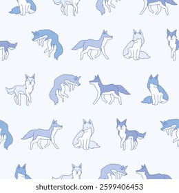 Vector Wolf Pattern Illustration Seamless for Wallpaper Background Cover Packaging