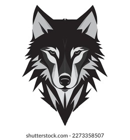 Vector Wolf silhouette, animal logo, video game illustration, cute predator, nature tattoo, wild animal sketch, fox logo minimalist,  base animal image for animation, blank for company logo, winter