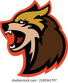 Vector of wolf sport logo, fox head illustration vector drawing, Brave wolf head mascot Logo design. Vector Template Illustration Design. Mascot Brave fox Logo design any kind of graphic design work