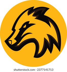 Vector of wolf sport logo, fox head illustration vector drawing, Brave wolf head mascot Logo design. Vector Template Illustration Design. Mascot Brave fox Logo design any kind of graphic work