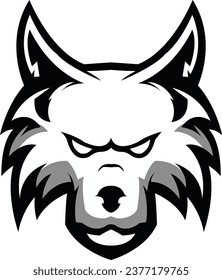 Vector of wolf sport logo, fox head illustration vector drawing, Brave wolf head mascot Logo design. Vector Template Illustration Design. Mascot Brave fox Logo design any kind of graphic work