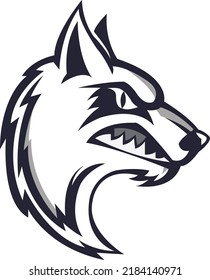 Vector of wolf sport logo, wolf head illustration vector drawing, Brave wolf head mascot Logo design. Vector Template Illustration Design. Mascot Brave wolf Logo design any kind of graphic work