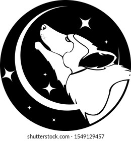 Vector Wolf Tattoo design in black