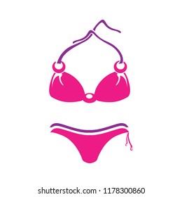 Vector Woman Bikini Illustration Isolated. Lingerie Fashion Design, Swimsuit