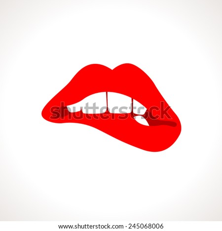 Vector Woman Biting Lips Pop art Illustration