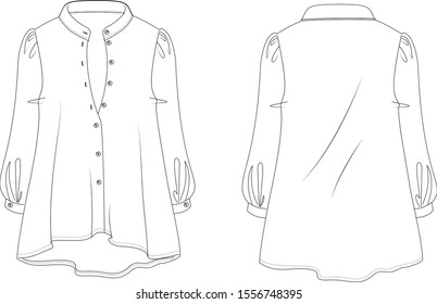 Vector woman blouse long sleeve illustration