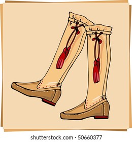 Vector woman boot