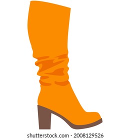 Vector woman boot, fashion high heel shoes icon