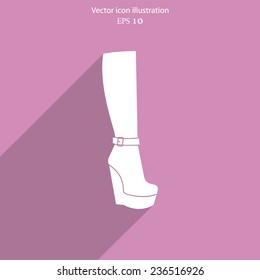 Vector woman boots web icon. Eps 10.