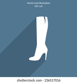 Vector woman boots web icon. Eps 10.