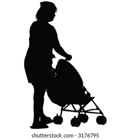 vector woman and child