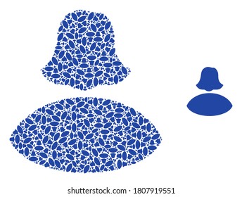 El collage de mujeres vectoras se crea con partes de mujeres recursivas aleatorias. Collage recursivo de la mujer.