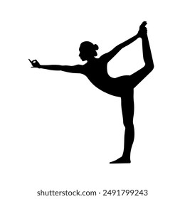 Vector woman is doing a yoga pose