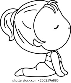 a vector of a woman doing yoga pose in black and white coloring