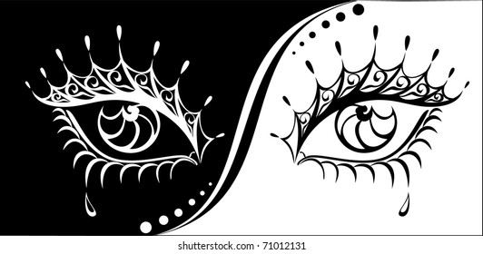 Vector woman eyes illustration.