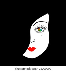 Vector woman eyes illustration.
