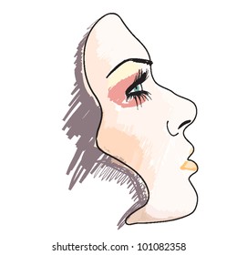 Vector woman face