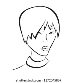 vector woman face