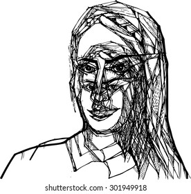the vector of woman face