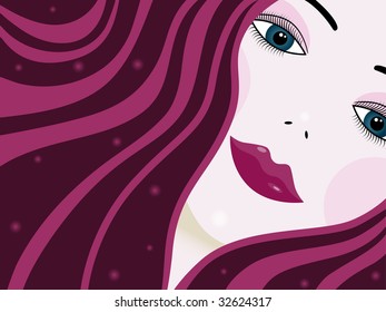 vector woman face
