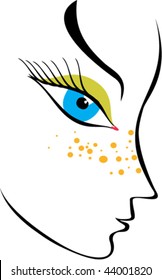 vector woman face