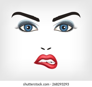 Vector woman face illustration