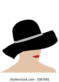 Vector of woman in fashion hat