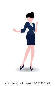 Vector woman flat illustration
female model posing, business lady 
