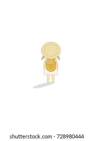 Vector woman go travel for background and logo idea. 
