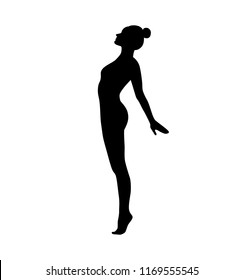 
Vector woman gymnast silhouette. Dance pose. Vector clip art.
