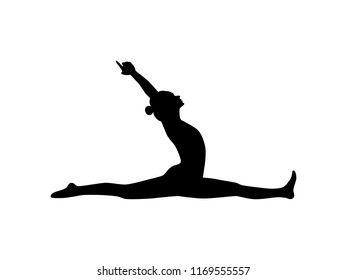 Vector Woman Gymnast Silhouette Dance Stencil Stock Vector (Royalty ...