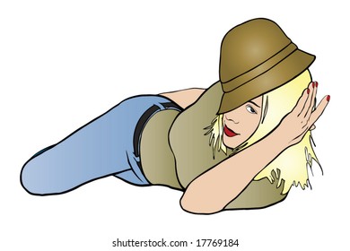 Vector Woman with Hat