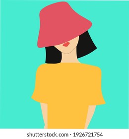 vector of woman in hat