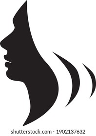 Vector woman head silhouette for logo design. Simple logo. Feminine logo siluet. 