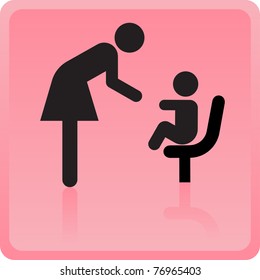 Vector  Woman icon with children