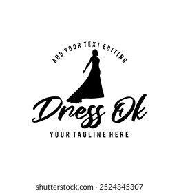 Vector Woman in Long Dress Logo for Women's Clothing and accessories