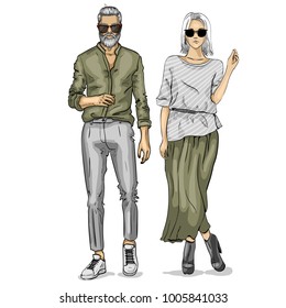 Vector woman and man