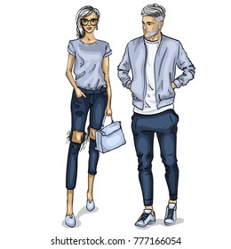 Vector mujer y hombre