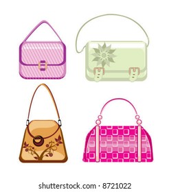 Vector woman purses and bags