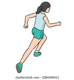 vector of woman running
