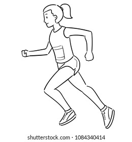 vector of woman running