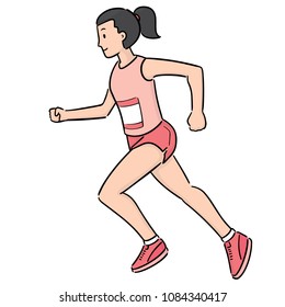 vector of woman running